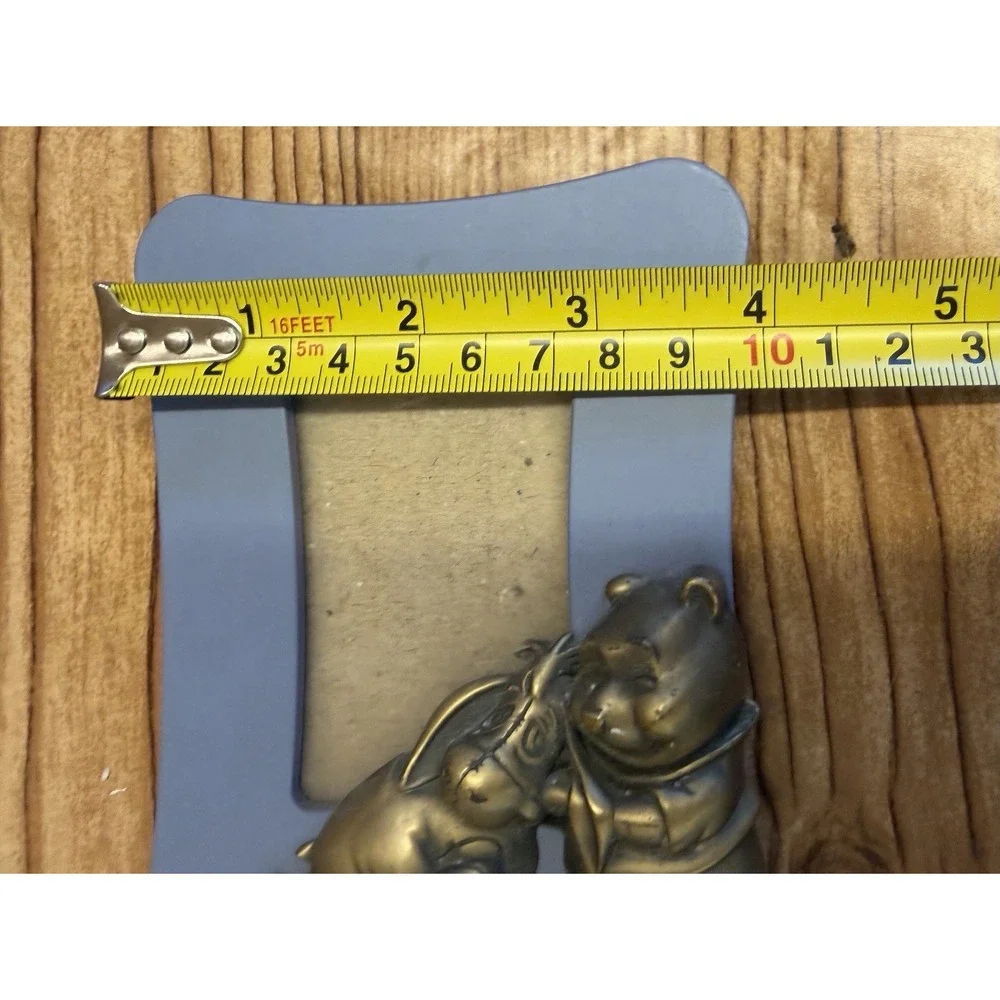 Vintage Disney Winnie The‎ Pooh & Eeyore Gold Tone Metal Purple Frame 3D